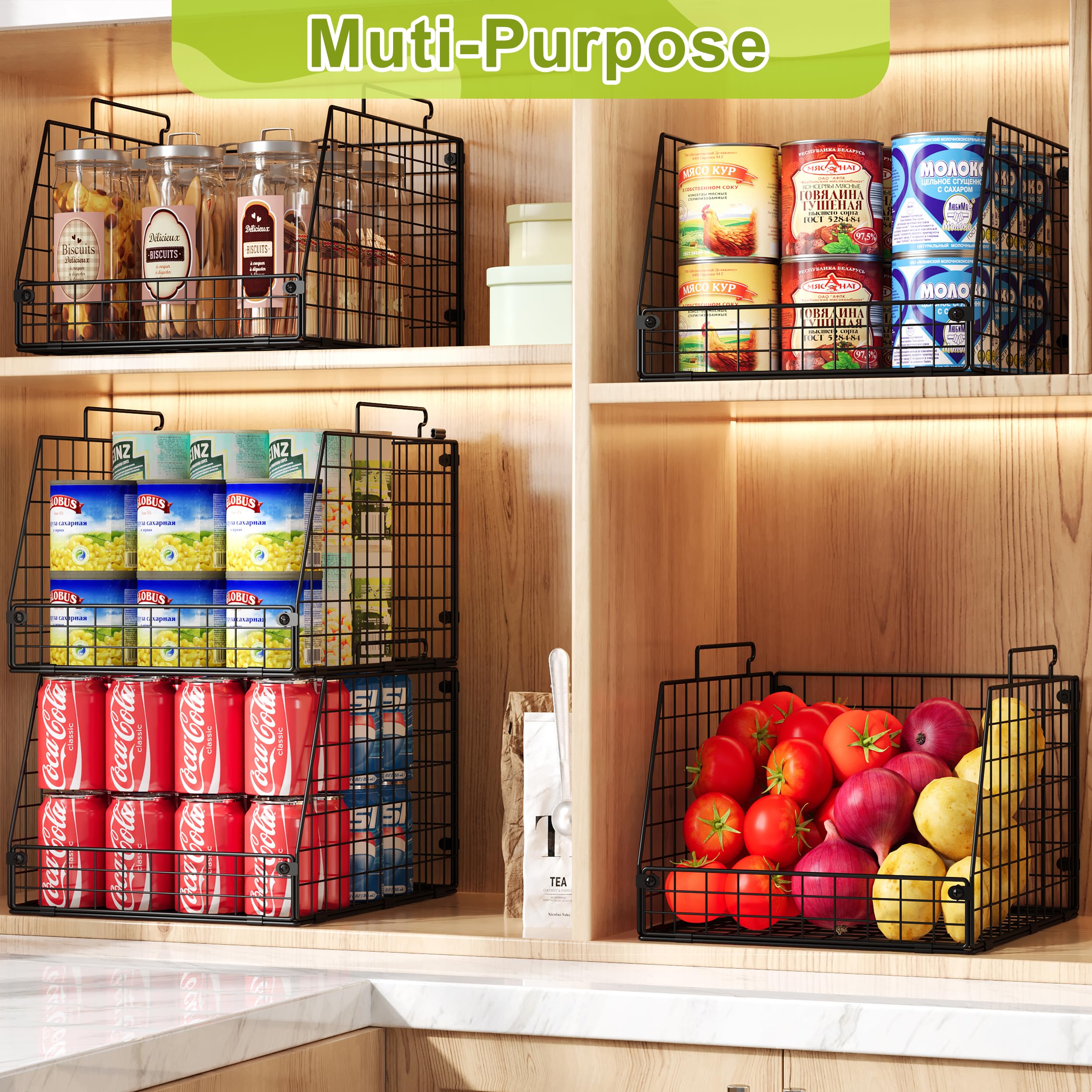 Jakyitvi kitchen storage basket open front enables quick item checks