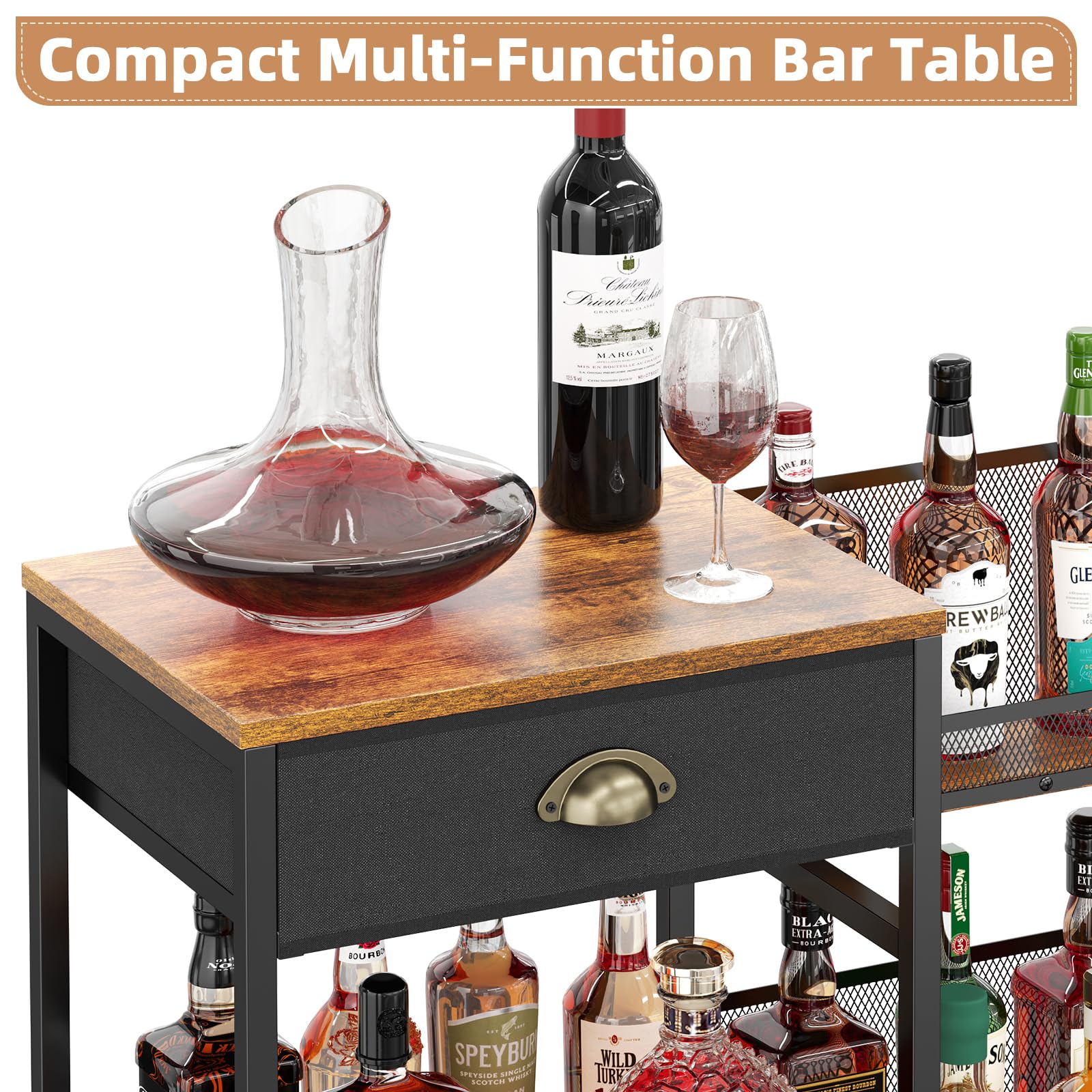 Jakyitvi durable metal frame supports heavy bottles securely