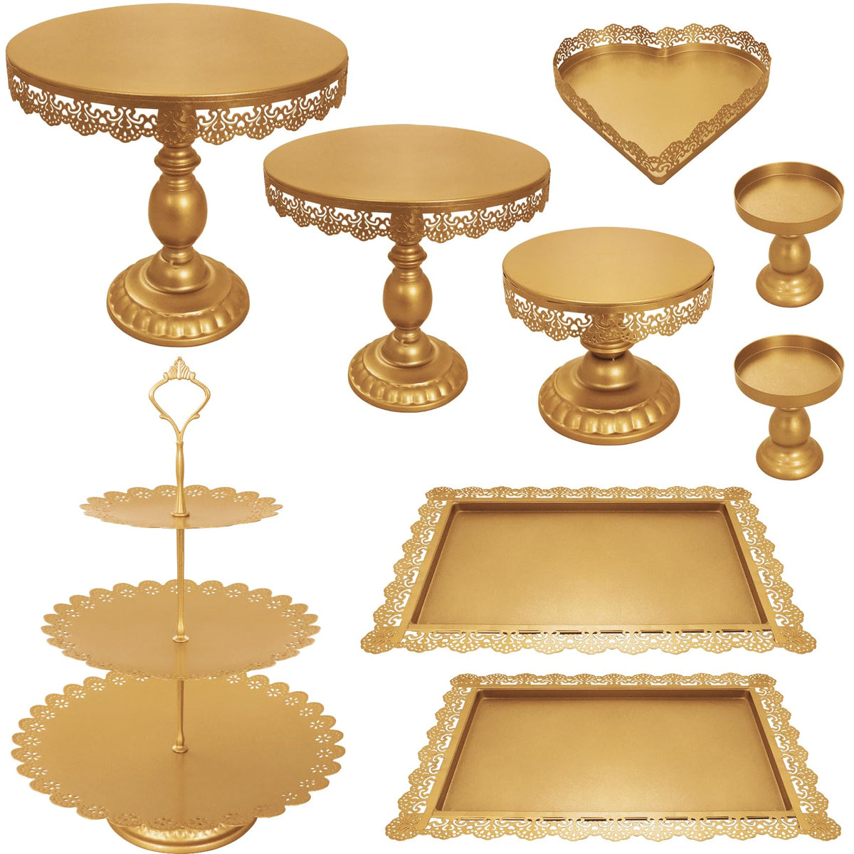 JALANCY 3-tier cake tray showcases desserts with elegant height for a party display.