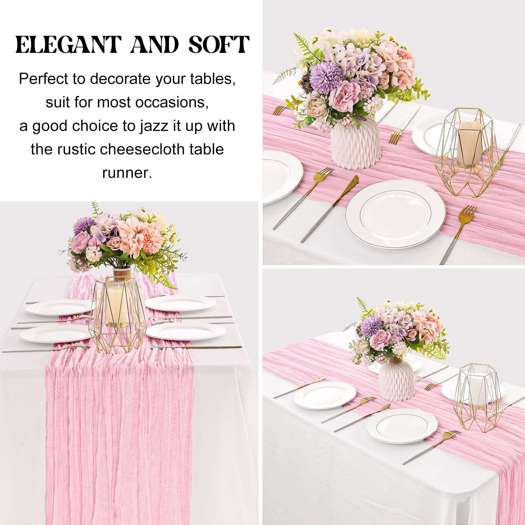 JALANCY 6 piece pack shows generous length for versatile table styling.