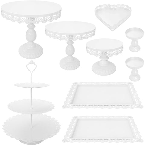 JALANCY 9-piece cake stand set with a 3-tier tray for stunning dessert displays
