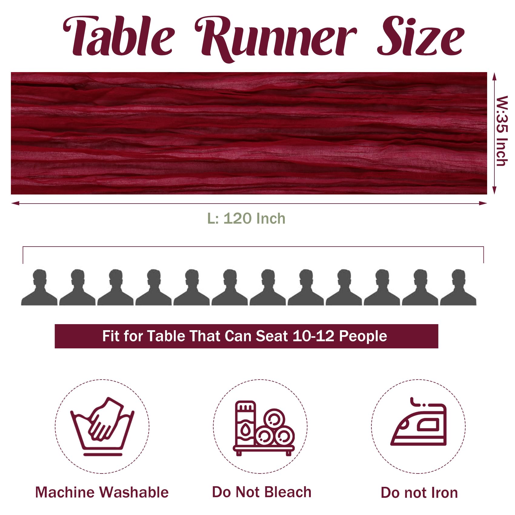 JALANCY Burgundy runner provides reusable decor with soft texture.