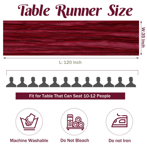 JALANCY Burgundy runner provides reusable decor with soft texture.