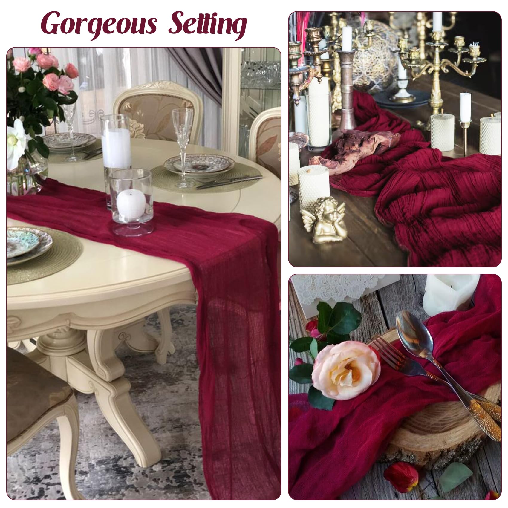 JALANCY Burgundy lightweight textile elevates baby showers and birthday parties.