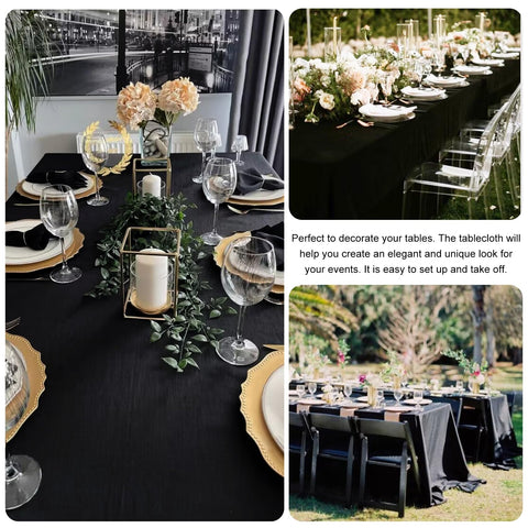 JALANCY classic solid color black tablecloth enhancing timeless decor