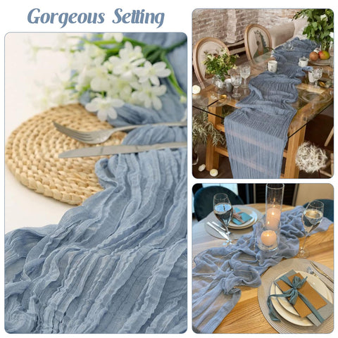 JALANCY dusty blue runners machine washable for easy refresh between events