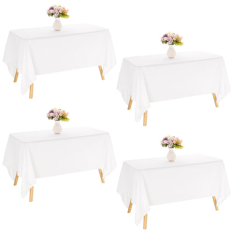 JALANCY rectangle tablecloth 60x102 white draped neatly for elegant dining.