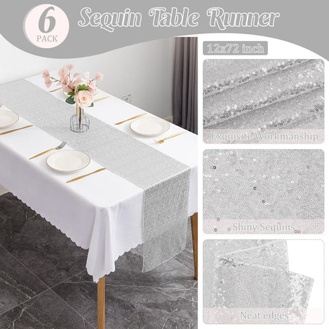 JALANCY sequin table runner for baby shower decor with subtle sparkle