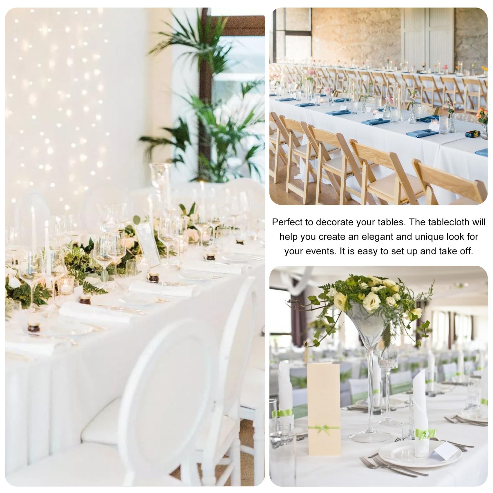 JALANCY party buffet ready with washable tablecloth protecting surfaces.