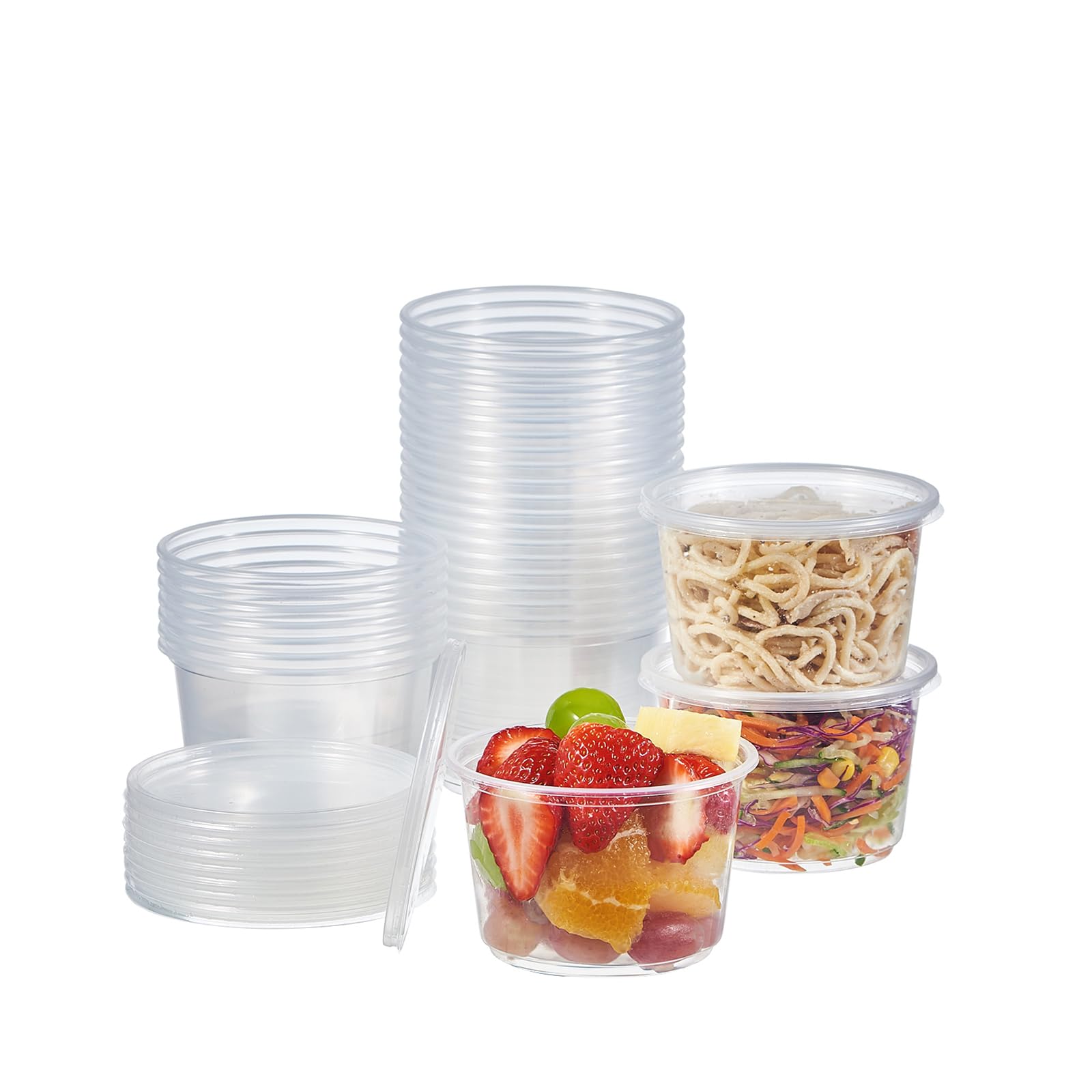 Jaluxing 50-pack 16oz deli containers with airtight lids for fresh food storage