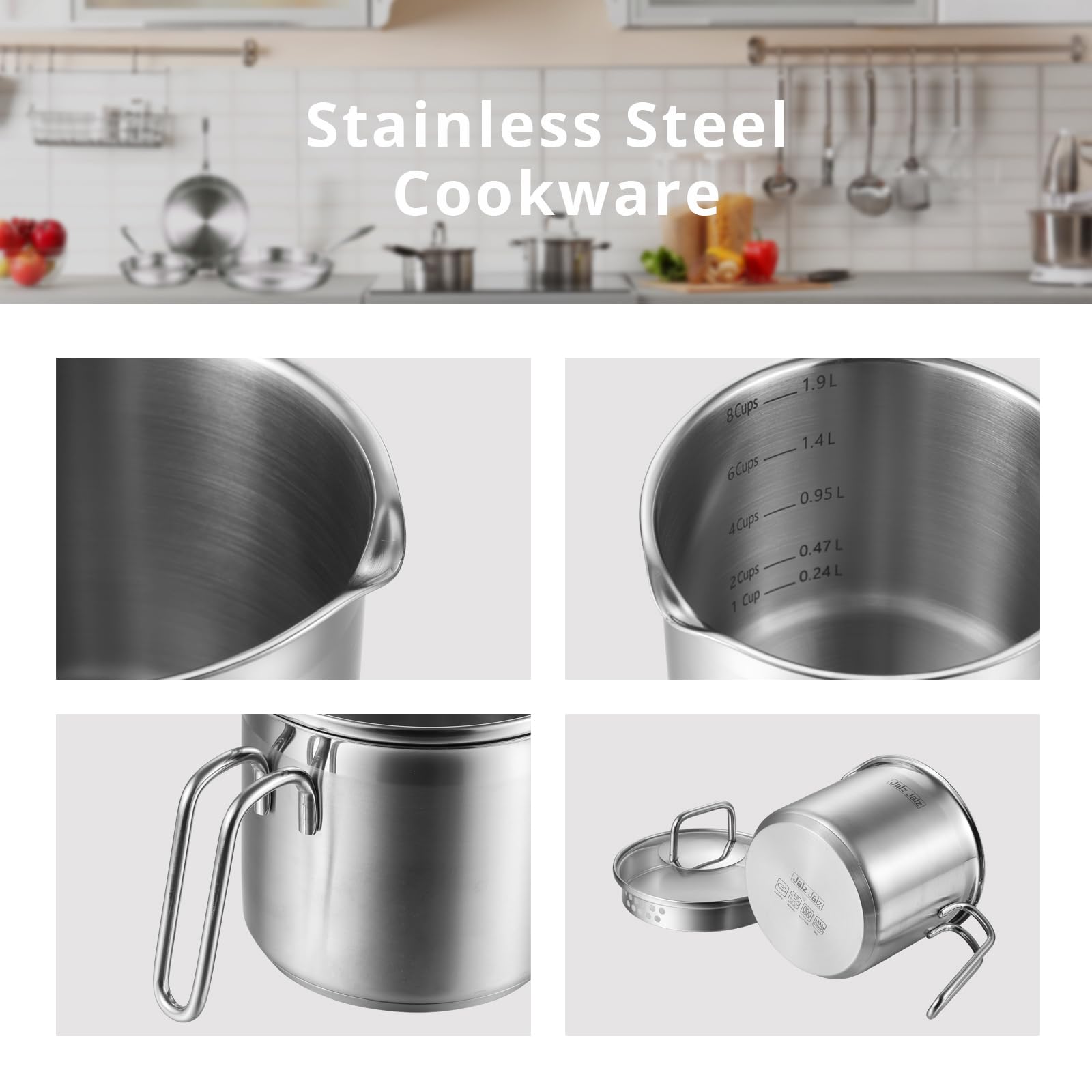Jalzjalz cookware supports gas, electric, ceramic, and induction for flexibility