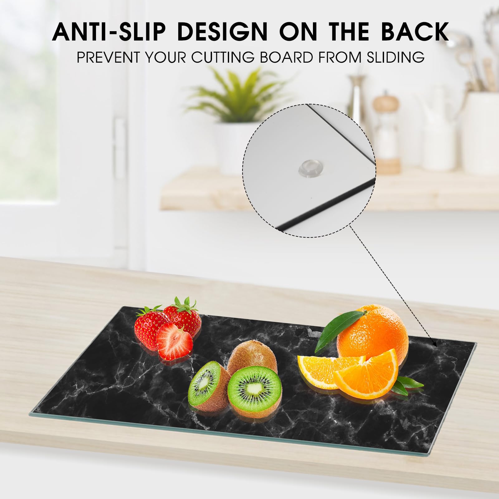 JAMBALAY dishwasher-safe glass cutting board for easy cleanup