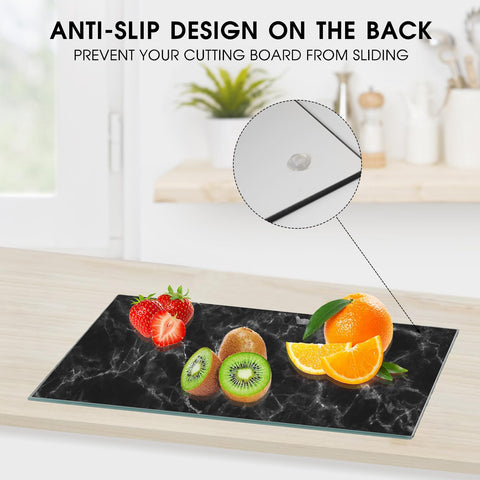 JAMBALAY dishwasher-safe glass cutting board for easy cleanup