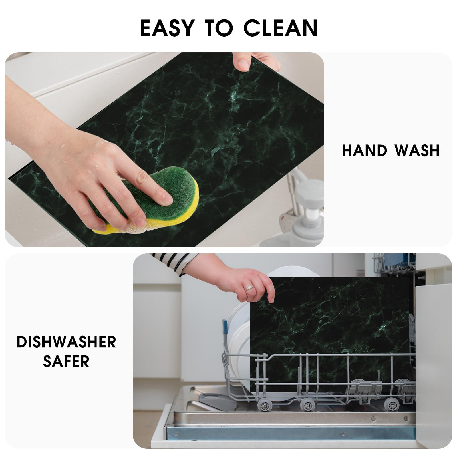 JAMBALAY tempered glass cutting board resists heat and scratches