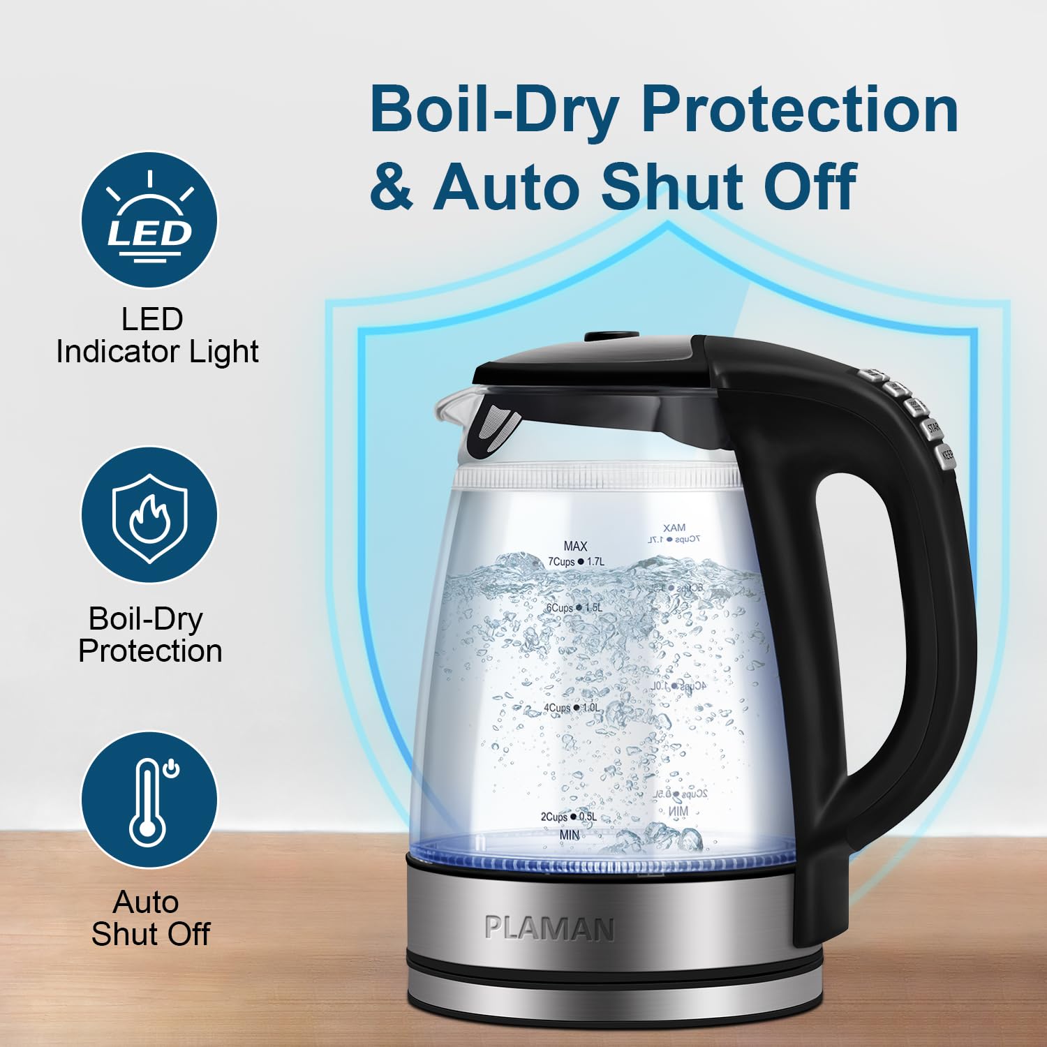 JaneHome blue LED ring shows active mode at a glance