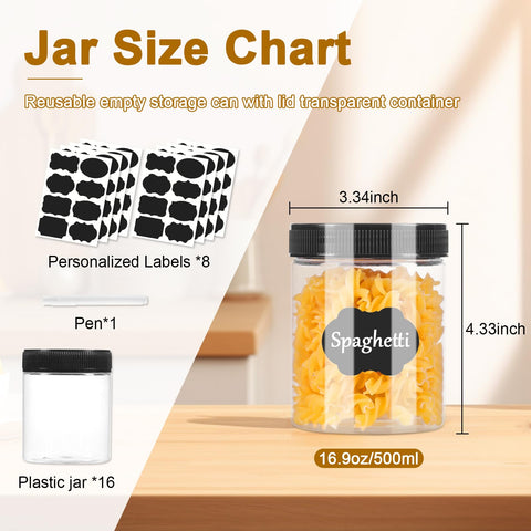 Janisfirst jar includes free chalkboard stickers and a labeling pen for quick organization.
