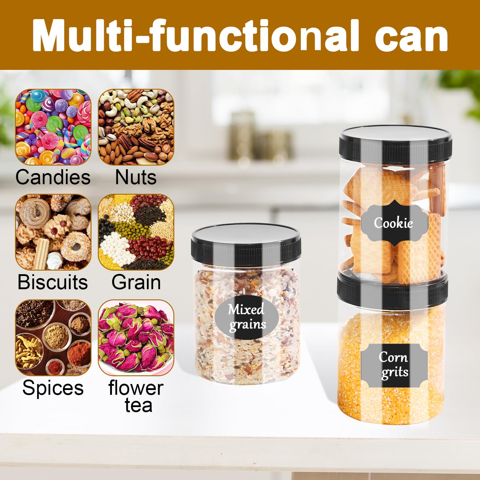 Janisfirst multi-purpose storage suitable for dry foods, coffee, sugar, jams, or cosmetics.