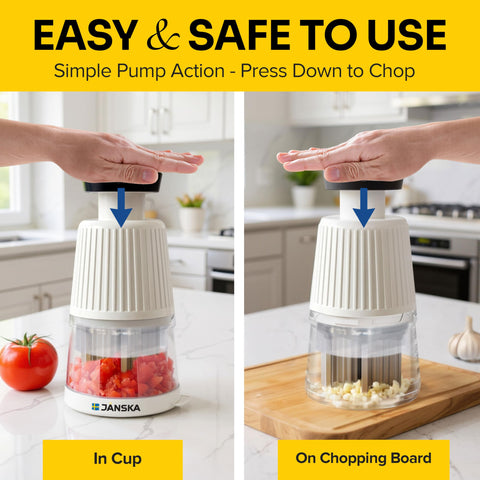 Janska UltraChop vegetables chopped neatly on a counter