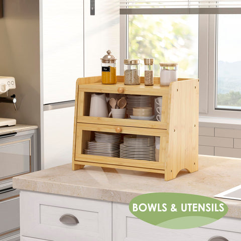 JANSNIMEN countertop bread box rests neatly on kitchen counters