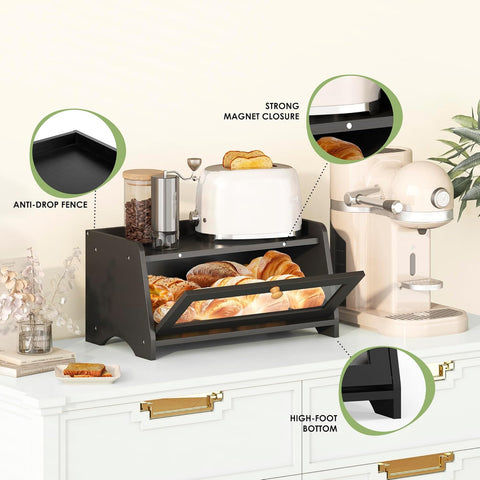 JANSNIMEN bread box on countertop blends style and storage.
