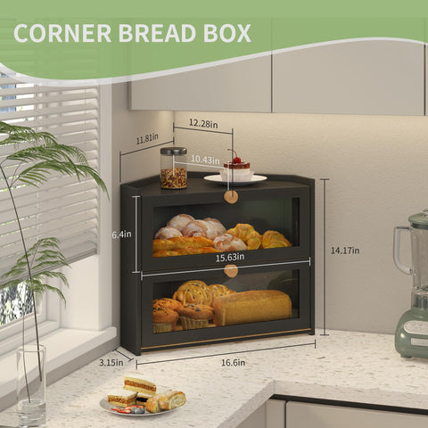 JANSNIMEN bread box with window view for easy freshness check