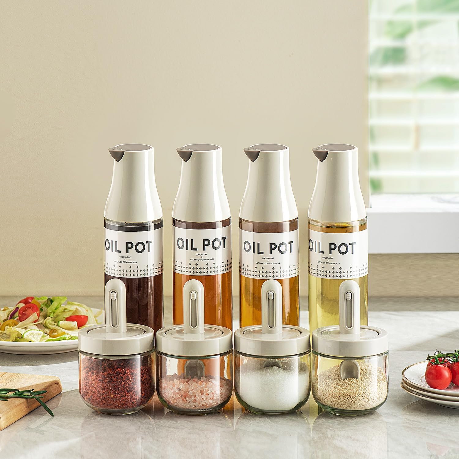 JANSSE versatile bottle suitable for olive oil, soy sauce, and vinegar