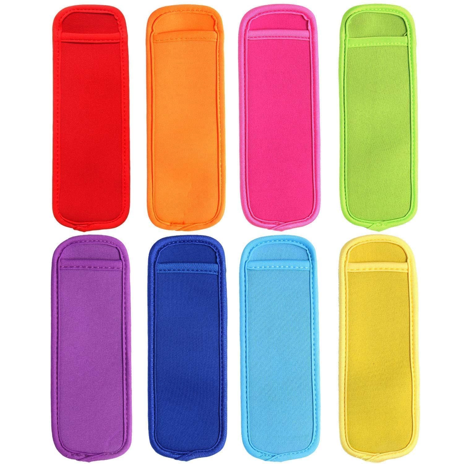 JANYUN popsicle sleeve sized 6.8 by 2.5 inches fits standard bags.