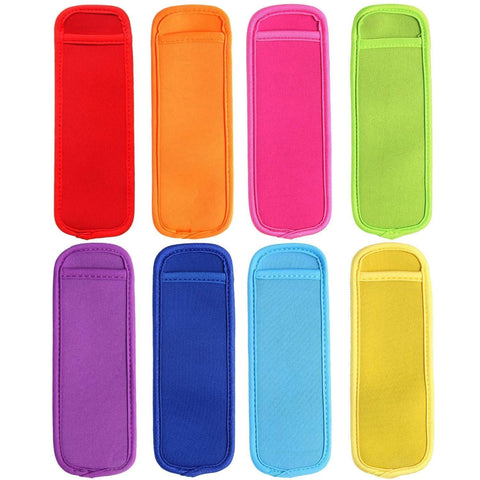 JANYUN popsicle sleeve sized 6.8 by 2.5 inches fits standard bags.