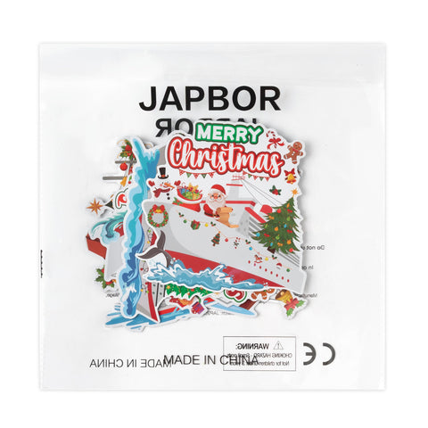 JAPBOR badge style magnet highlights seasonal motif for ships