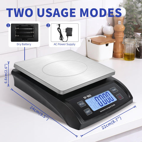 JAQAZNVB adapter-included scale ensures uninterrupted readings during use