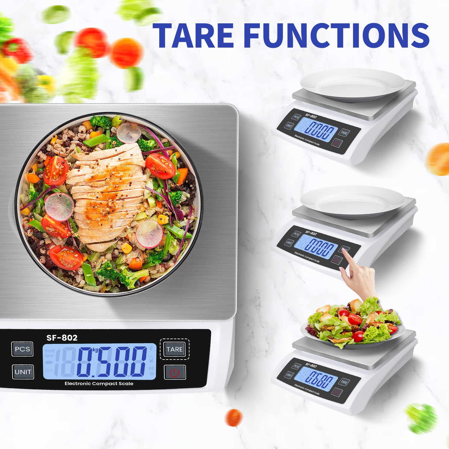 JAQAZNVB scale supports baking and cooking with multiple unit options