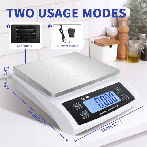 JAQAZNVB scale shows tare function for net ingredient weight quickly