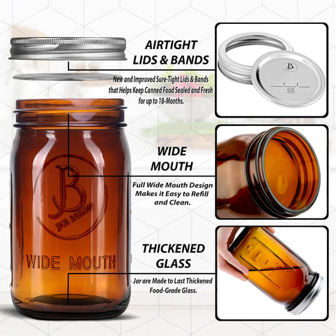 Jar Boss amber glass highlights UV resistance protecting flavor.