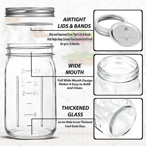 Jar Boss clear glass shows contents and helps quick spoilage checks