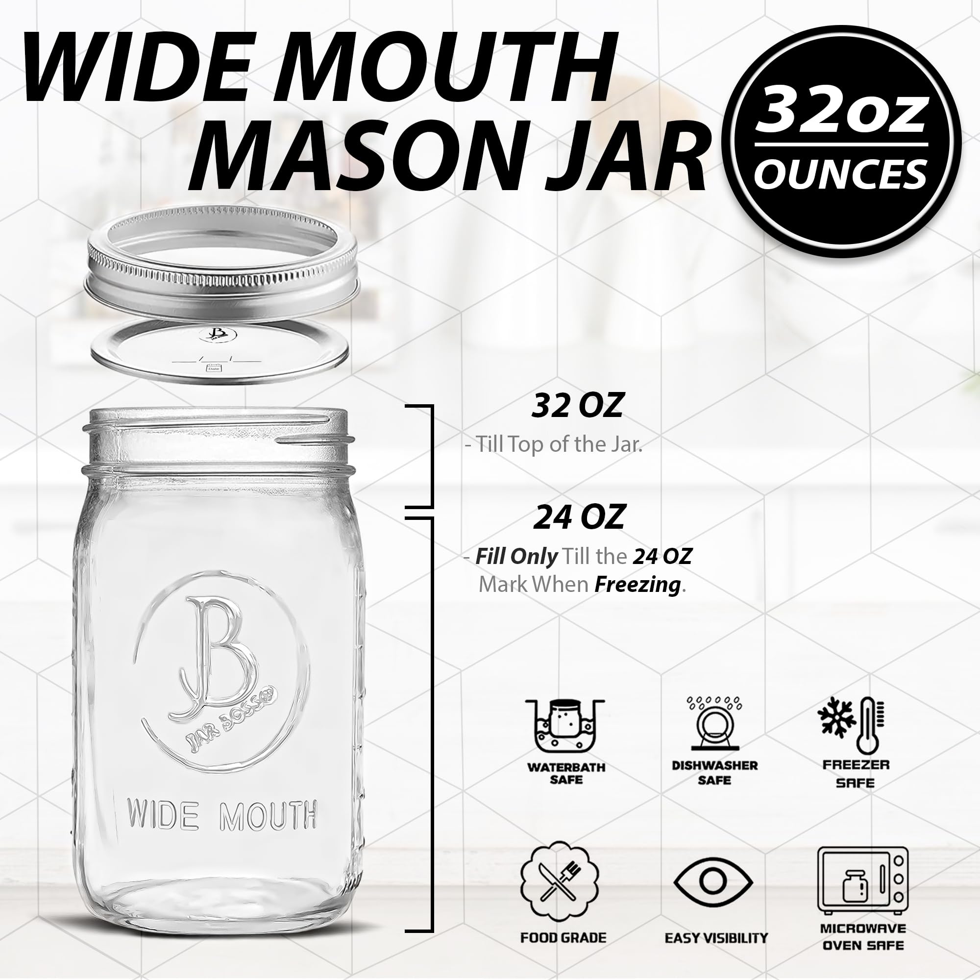 Lids and bands secured on Jar Boss for airtight storage