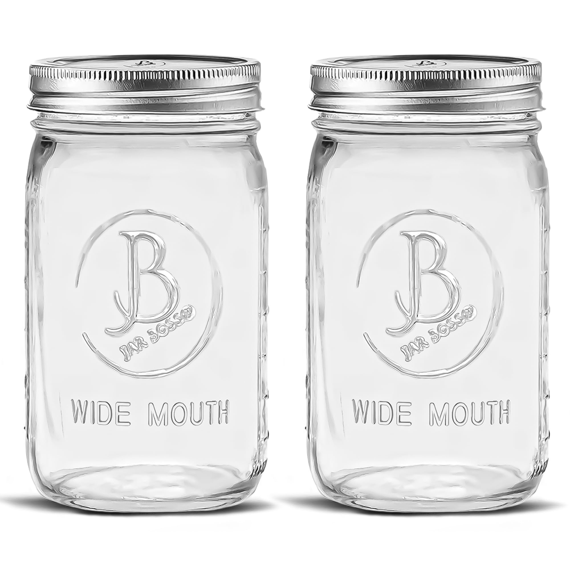 Jar Boss wide-mouth 32 oz jar with lids for clear content visibility