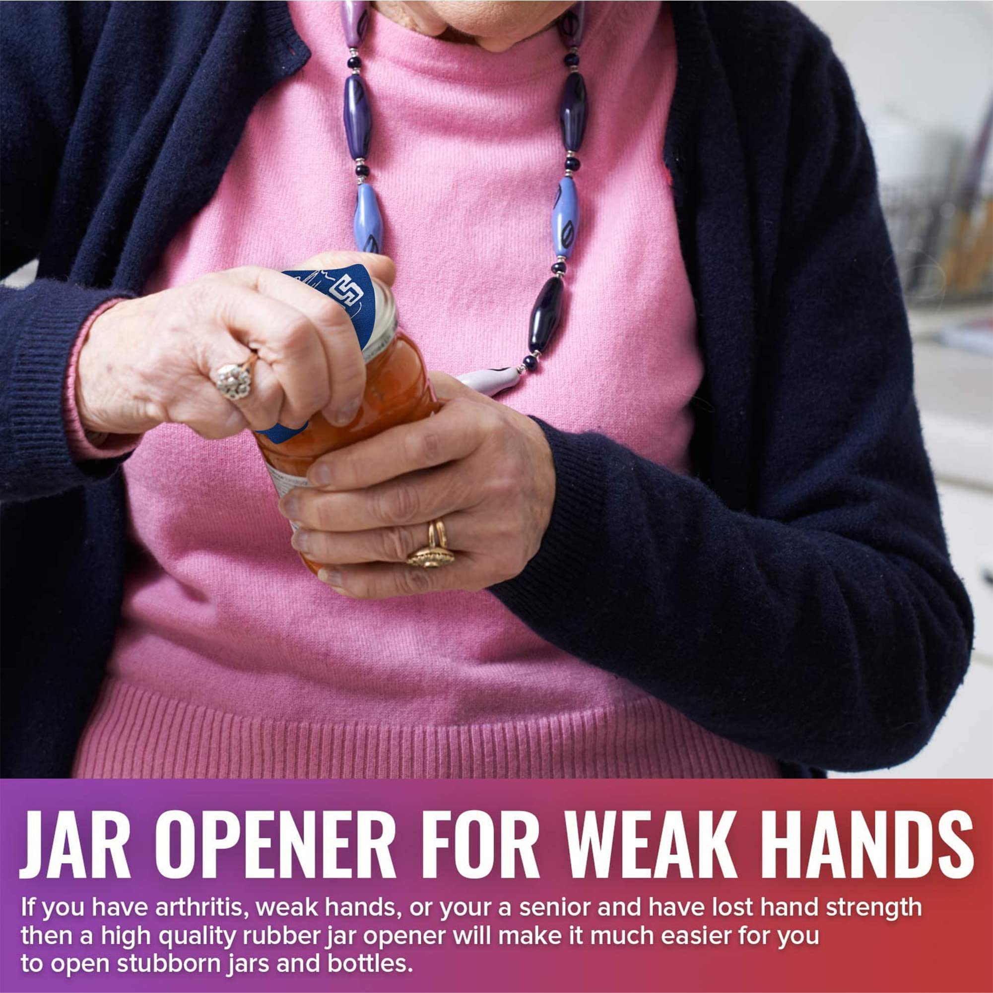 JAR HEADS anti-slip textured surface improves grip when lids are wet or oily.
