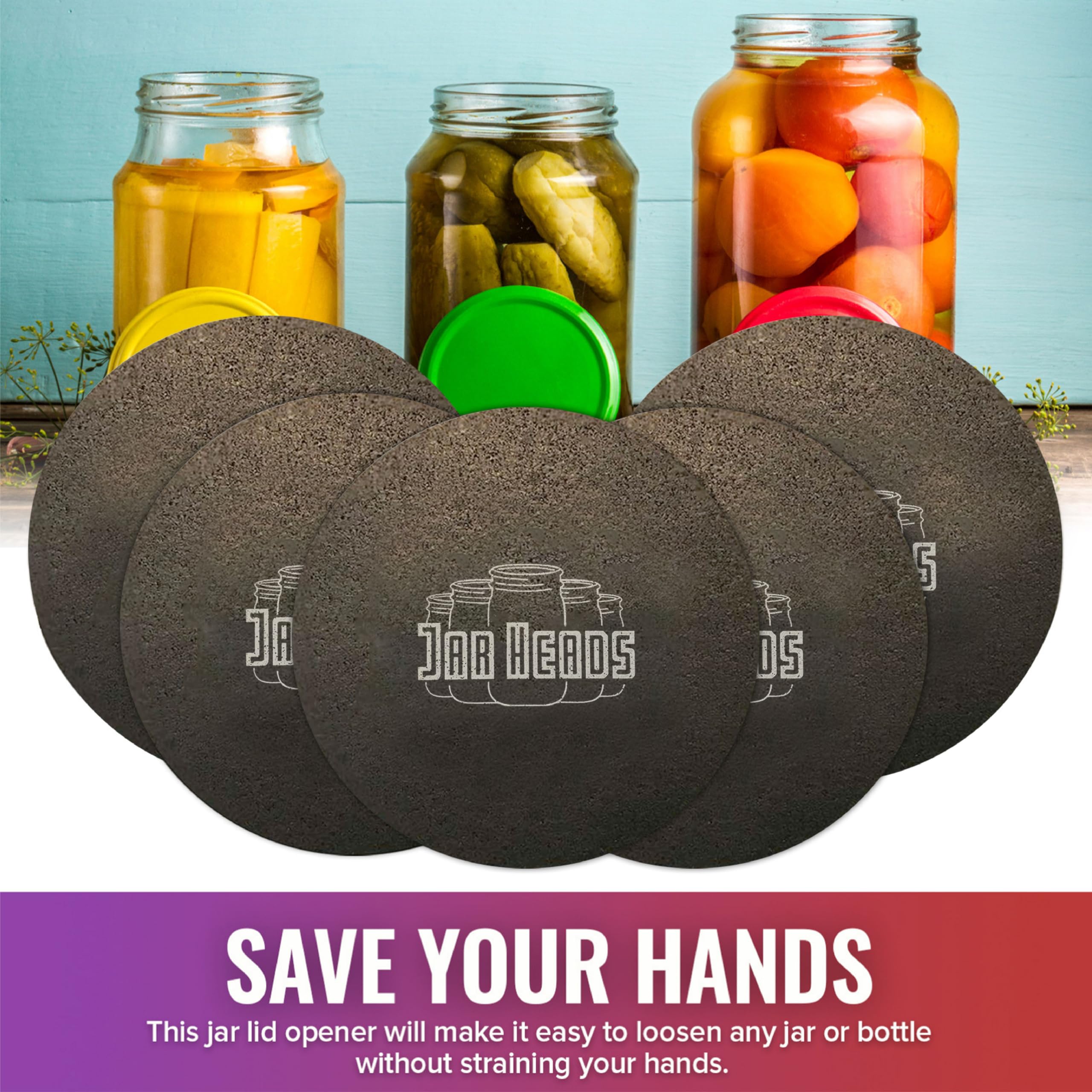 Jar Heads made in USA label close-up highlights quality rubber.