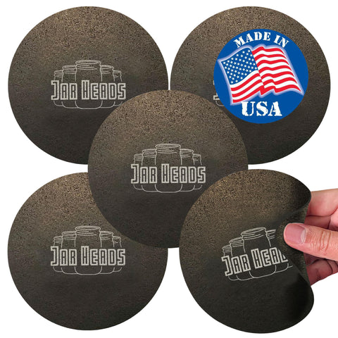 Jar Heads rubber jar opener gripper pad close-up shows textured surface for secure grip.