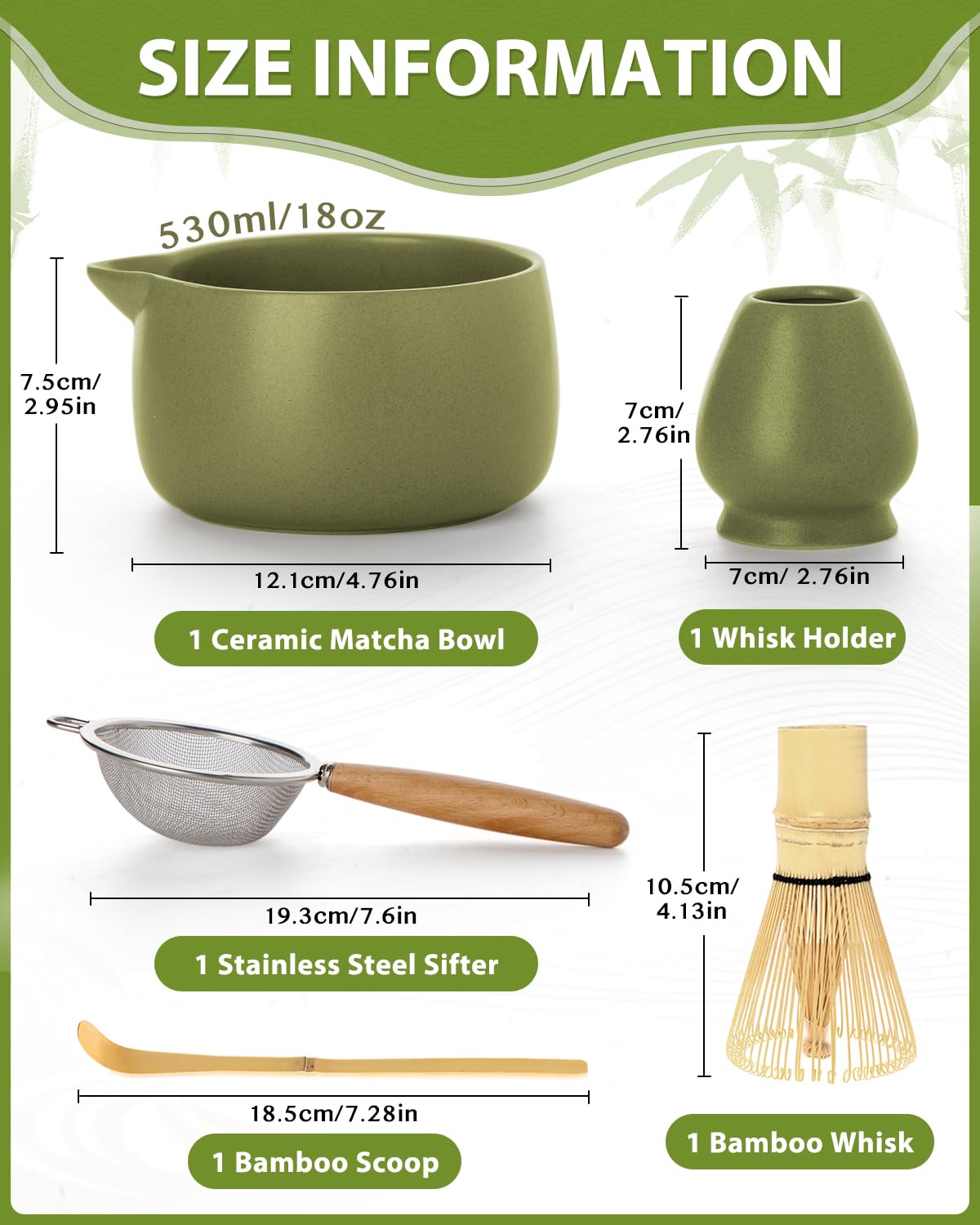 Jardin Tesoro bamboo matcha whisk with 76 fine tines for frothing