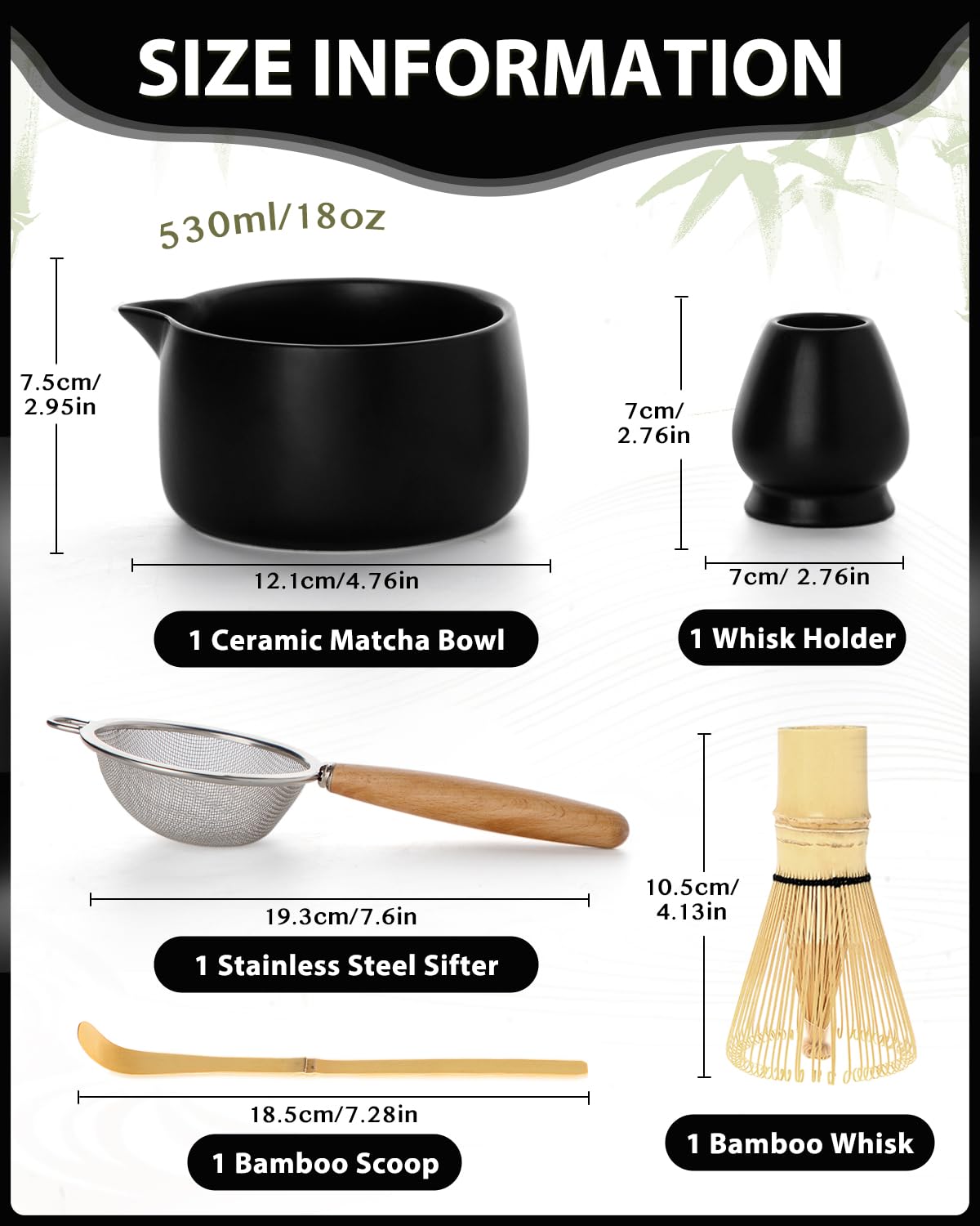 Jardin Tesoro bamboo whisk with 76 tines for creamy matcha froth