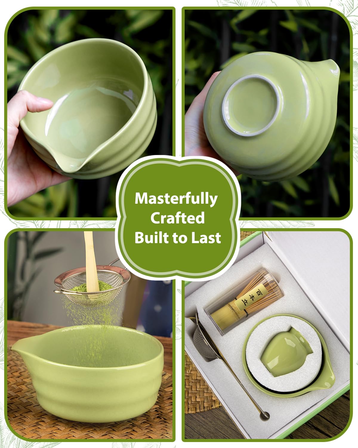Jardin Tesoro ceramic whisk holder on a clean countertop.