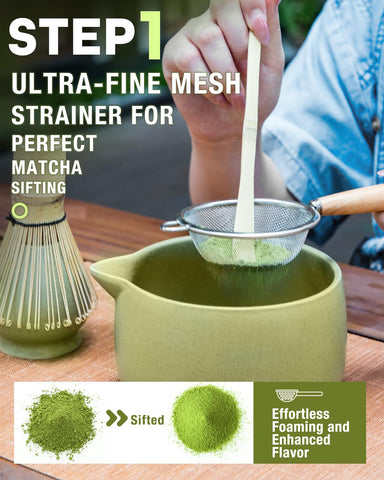 Jardin Tesoro stainless steel sifter for even matcha powder