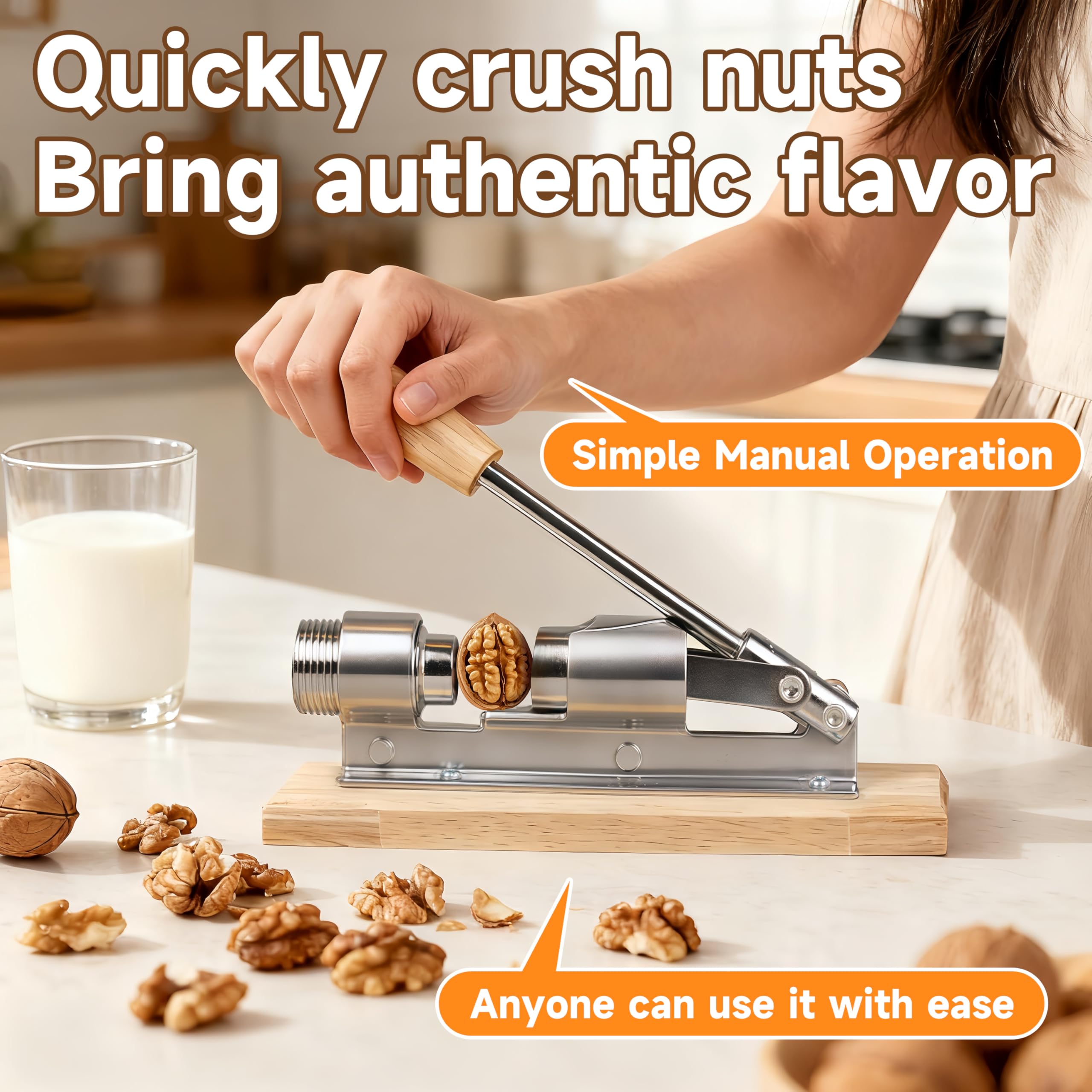 Countertop display blends rustic wood with metal hardware for everyday use.