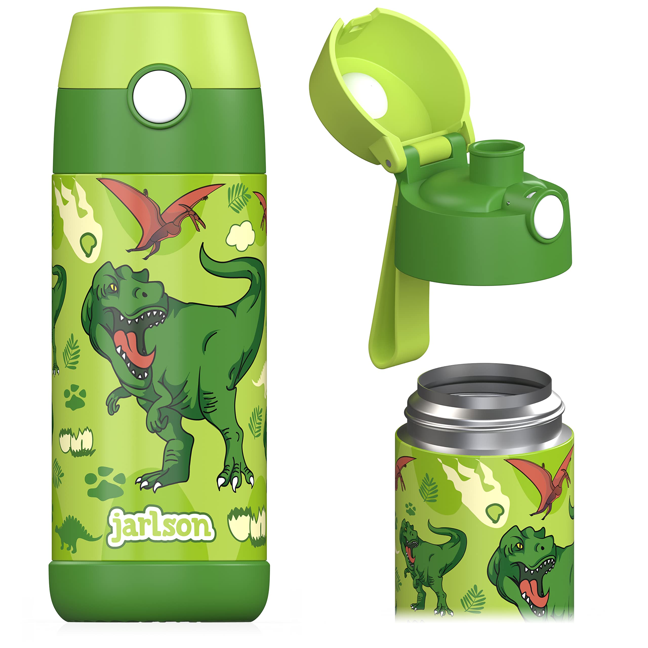 Jarlson Kids Water Bottle MALI cap with push-button lid for easy hydration
