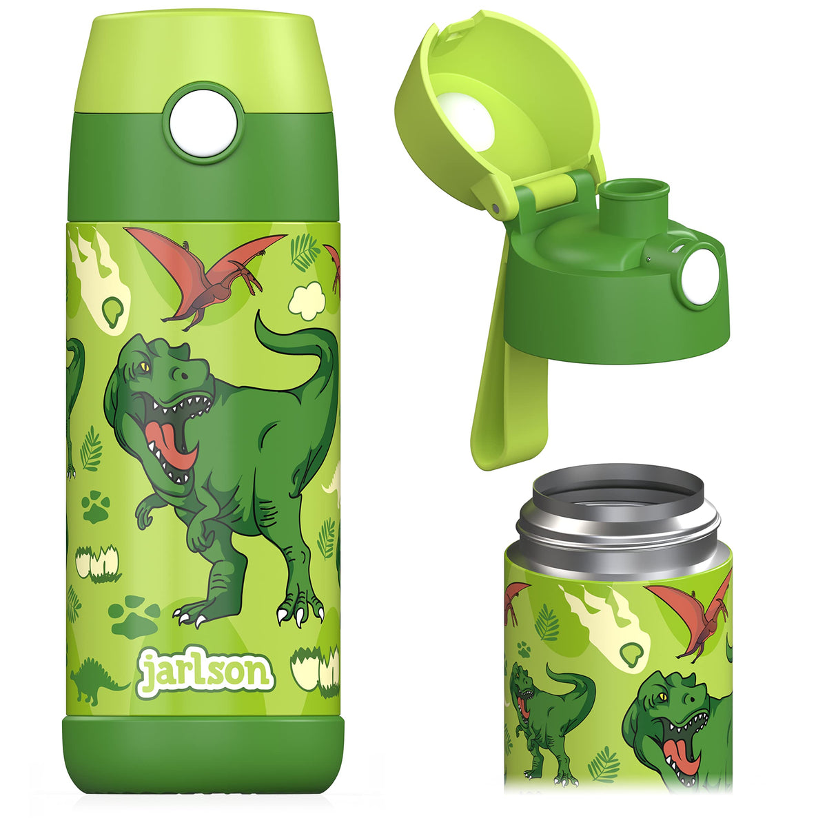 Jarlson Kids Water Bottle MALI cap with push-button lid for easy hydration