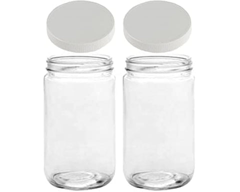 JARMING COLLECTIONS 32oz wide-mouth glass jar for quick filling and effortless cleaning.