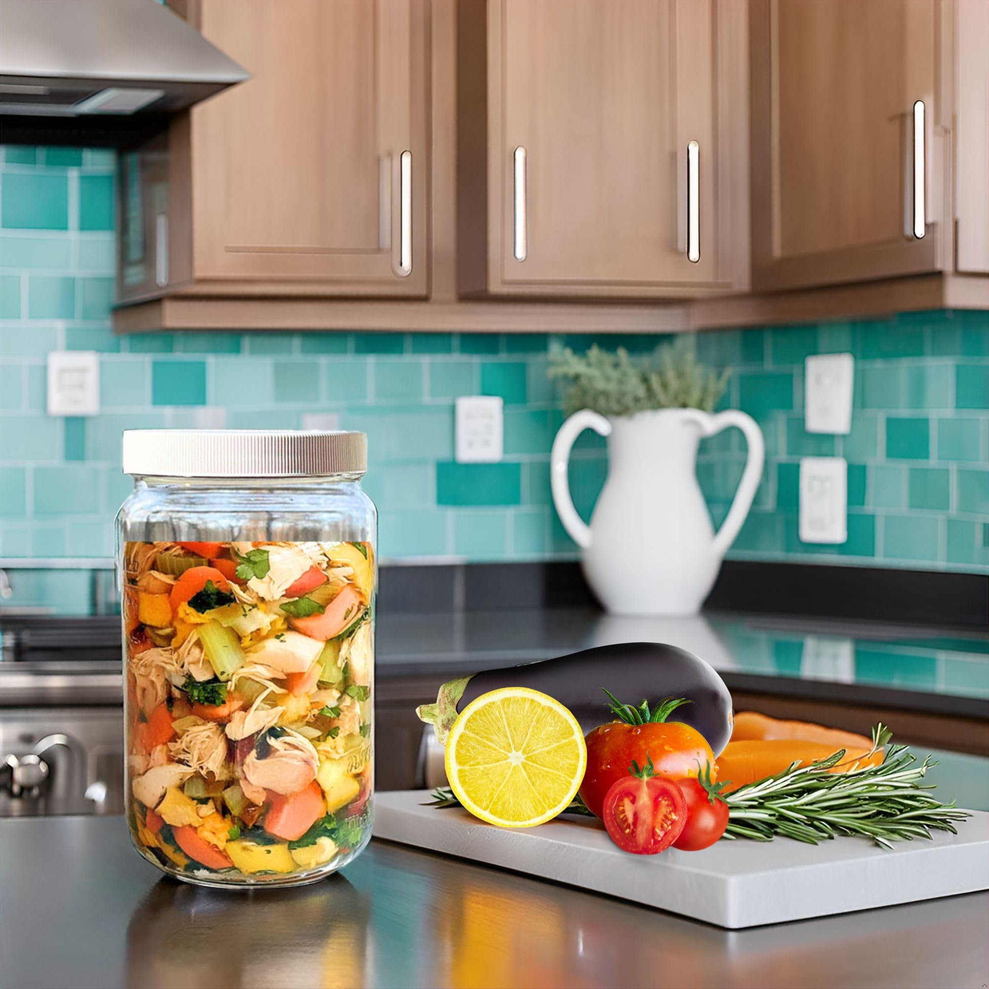 JARMING COLLECTIONS BPA-free lid ensures a secure, rust-free seal for fresh storage.