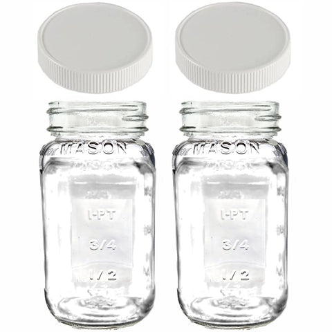 JARMING COLLECTIONS regular-mouth 24oz mason jar with lids for easy home storage.