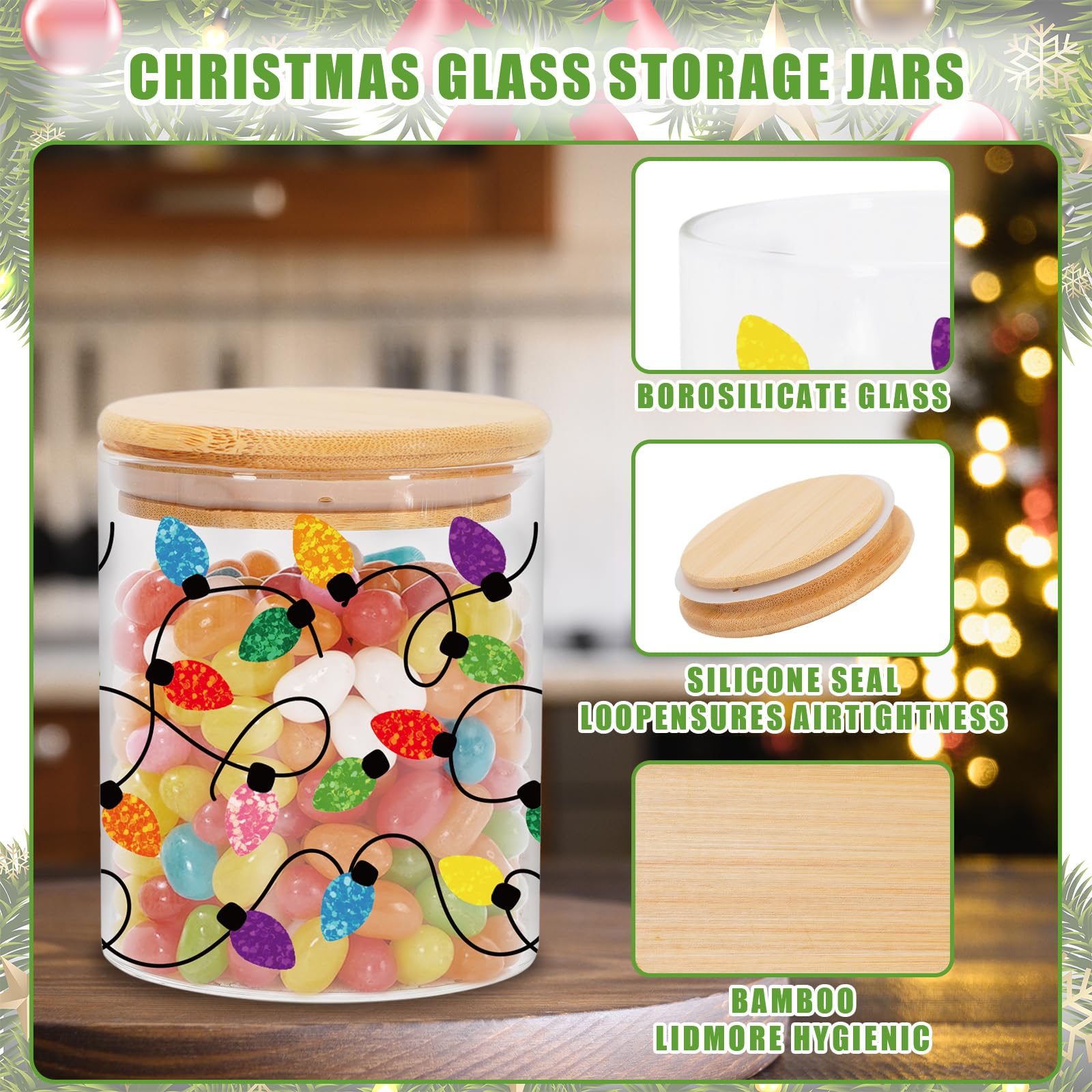 JarThenaAMCS clear canister set for cookies and candies storage